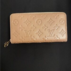 Louis Vuitton Embossed Monogram Zip-Around Wallet in Nude